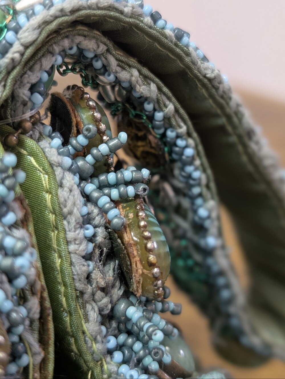 NWT Mary Frances 1872 Patina Turquoise Beaded Women’s Wristlet Bag - Picture 15 of 16